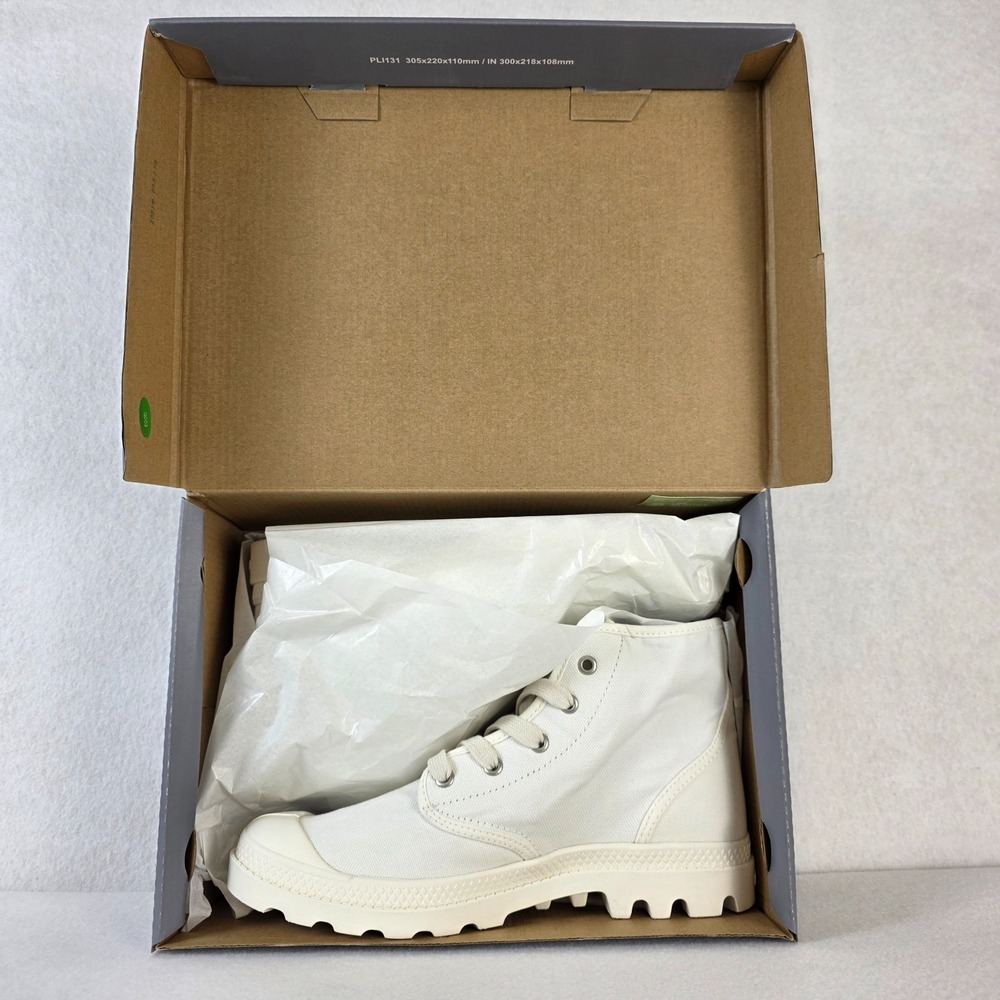 Palladium Pampa Hi Women's 9.5 Star White Canvas Boots Newâ in Box